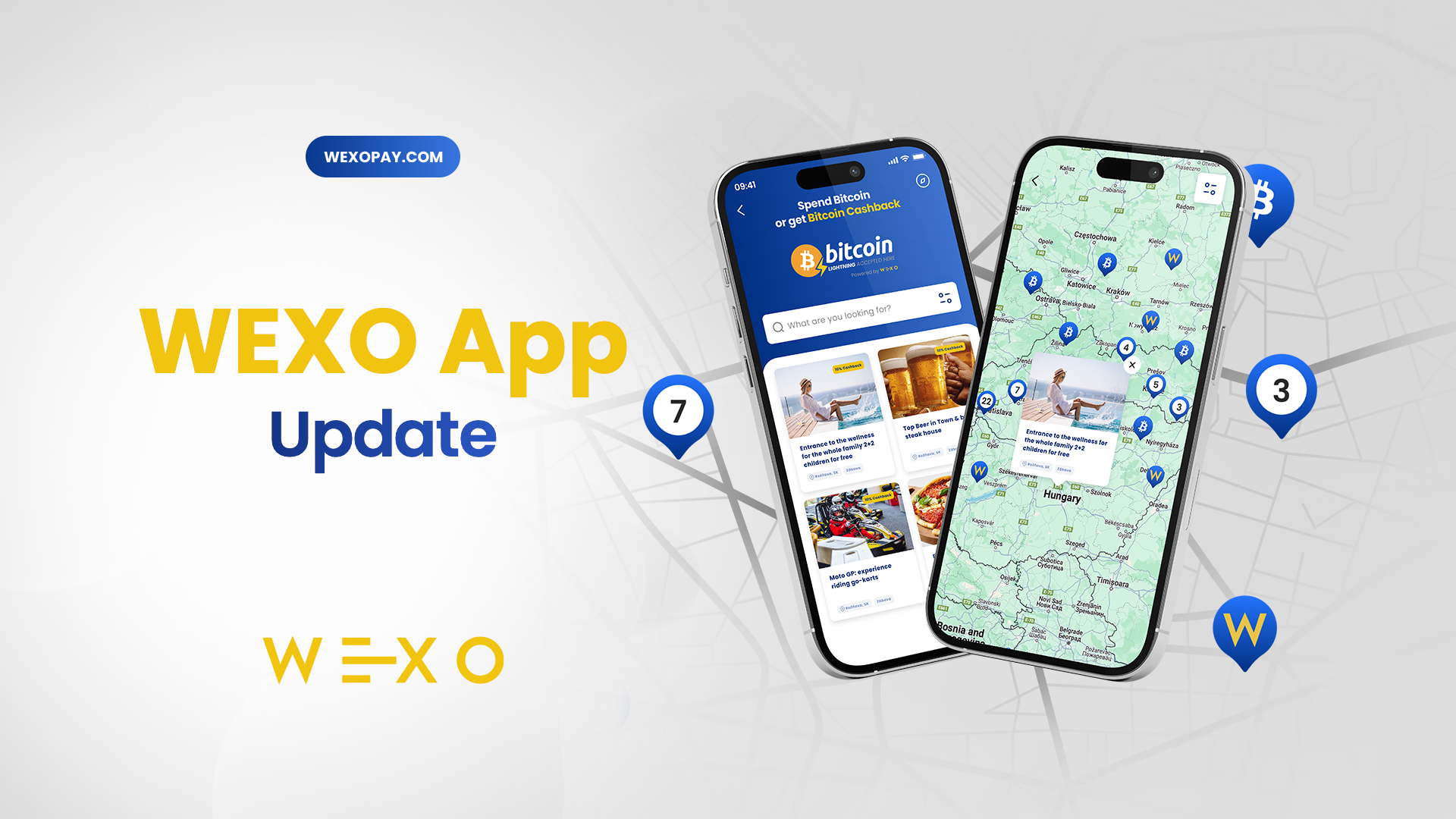 Wexo Points: Find places where you can pay with Bitcoin (App Update)