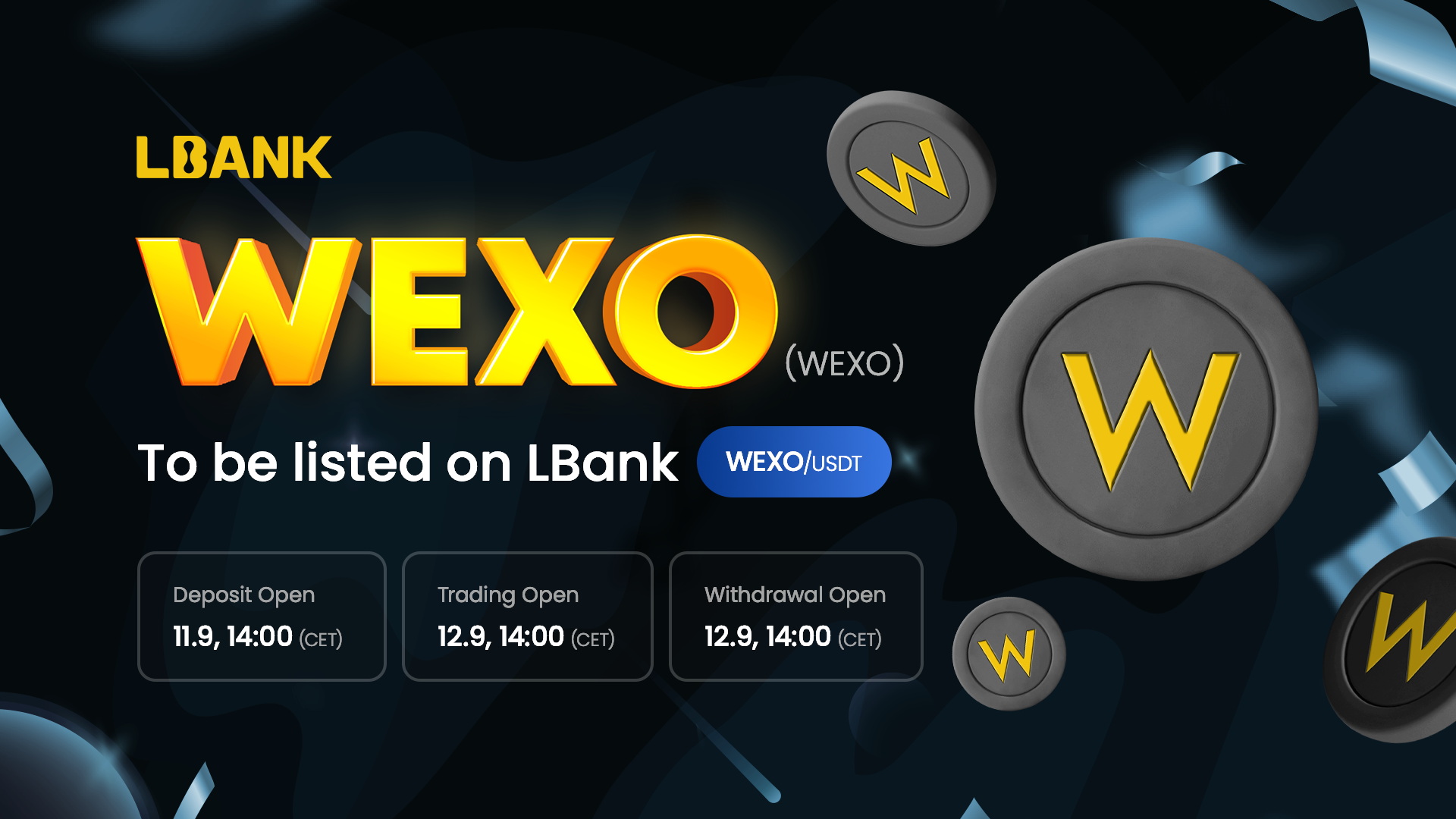 WEXO Token prichádza na burzu LBank!